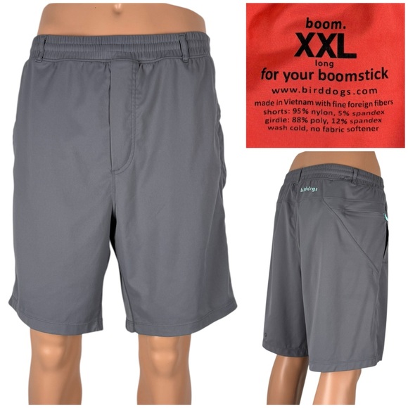 Birddogs Other - Bird Dogs Mens 2XL Shorts Long Boom For Your Boomstick Lined Gray Nylon EUC
